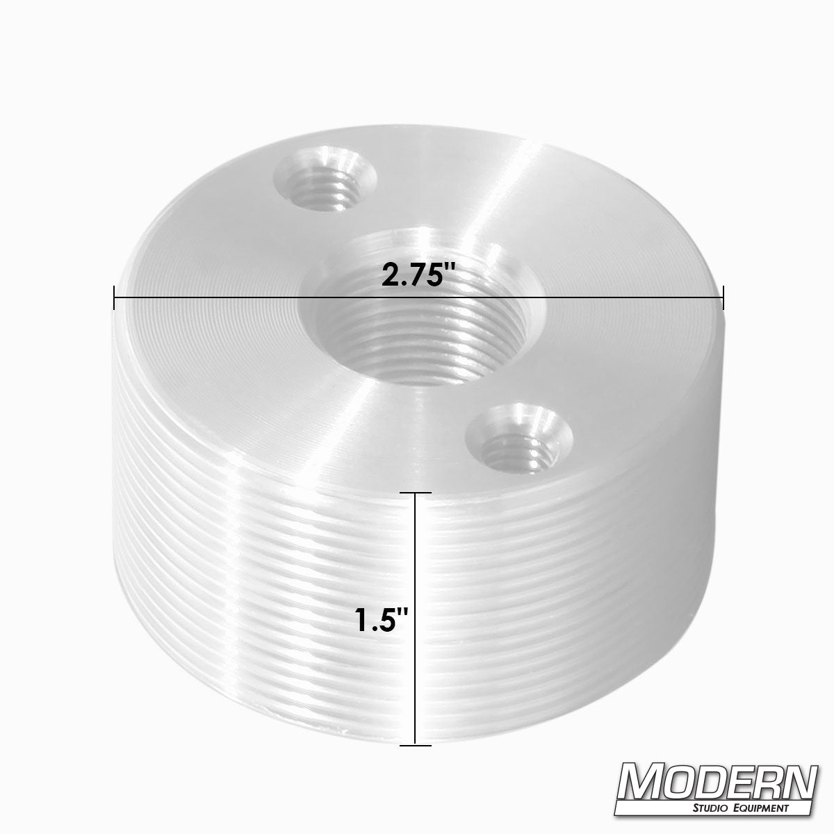 Mitchell-thread tie-down — top view with knurled head