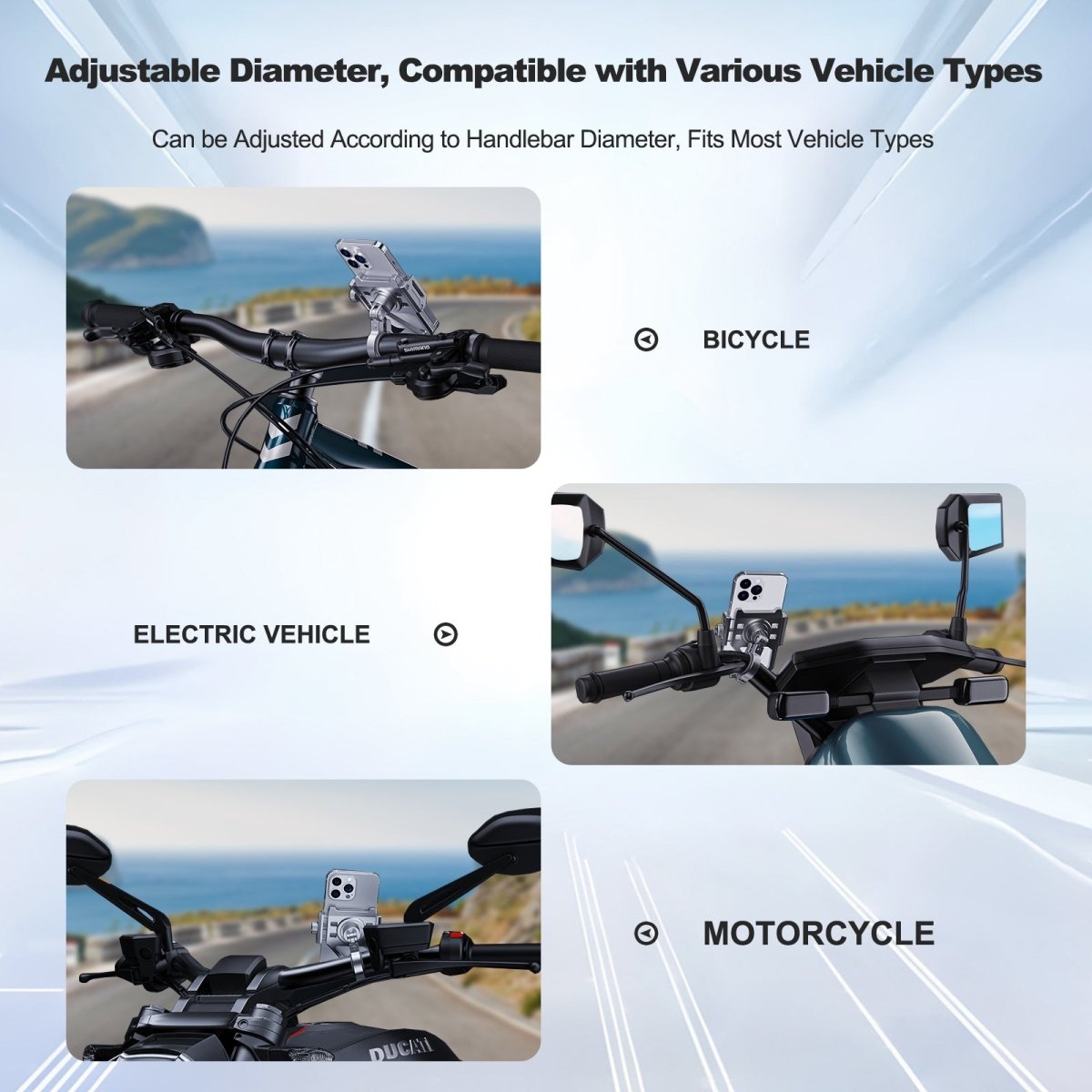 Mechrig 360° Rotating Aluminum Alloy Cycling Phone Holder - Grip Support Store