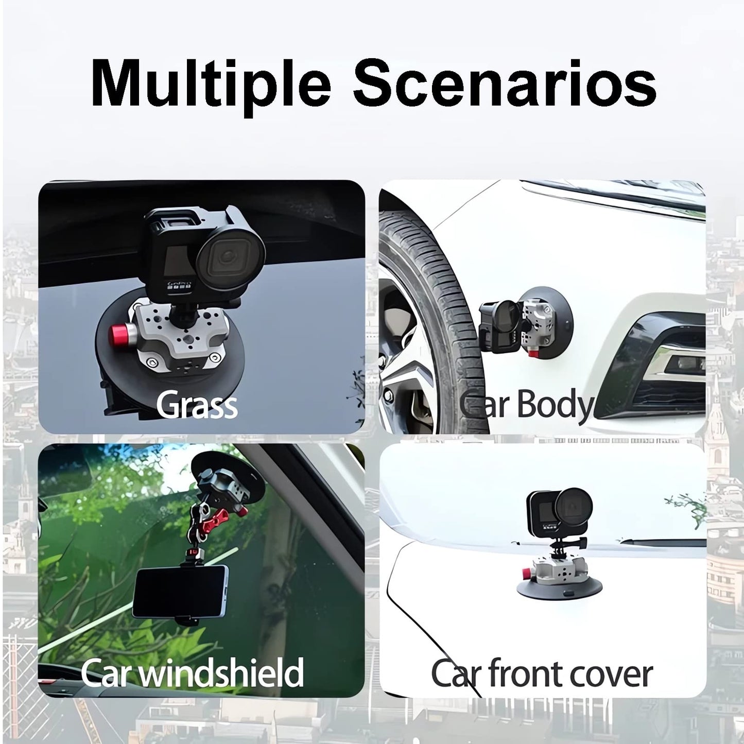 4.5" Suction Cup Mount with Cheese Block - Black