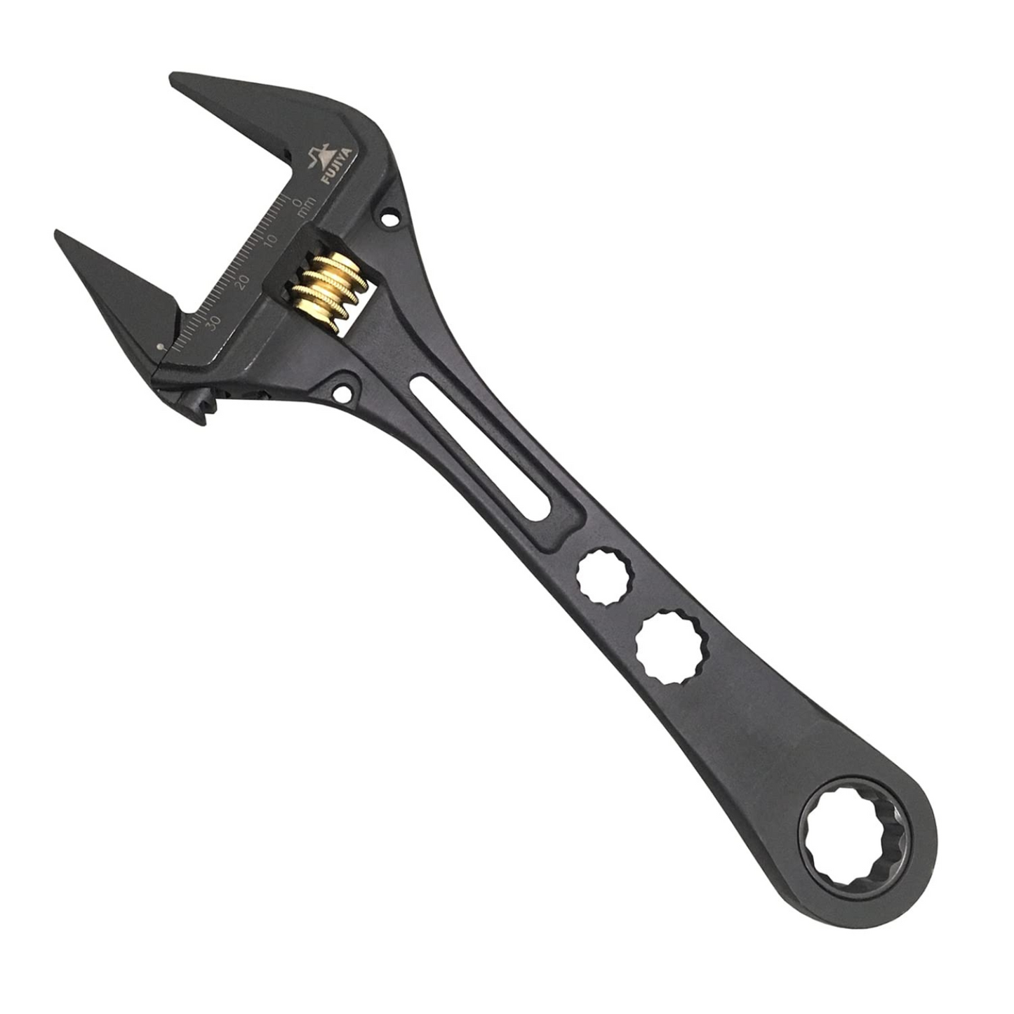 8-1/2" Adjustable Ratchet Crescent Wrench with 1-1/2" jaw + 17mm Socket + 13mm + 10mm Slots - Grip Support Store