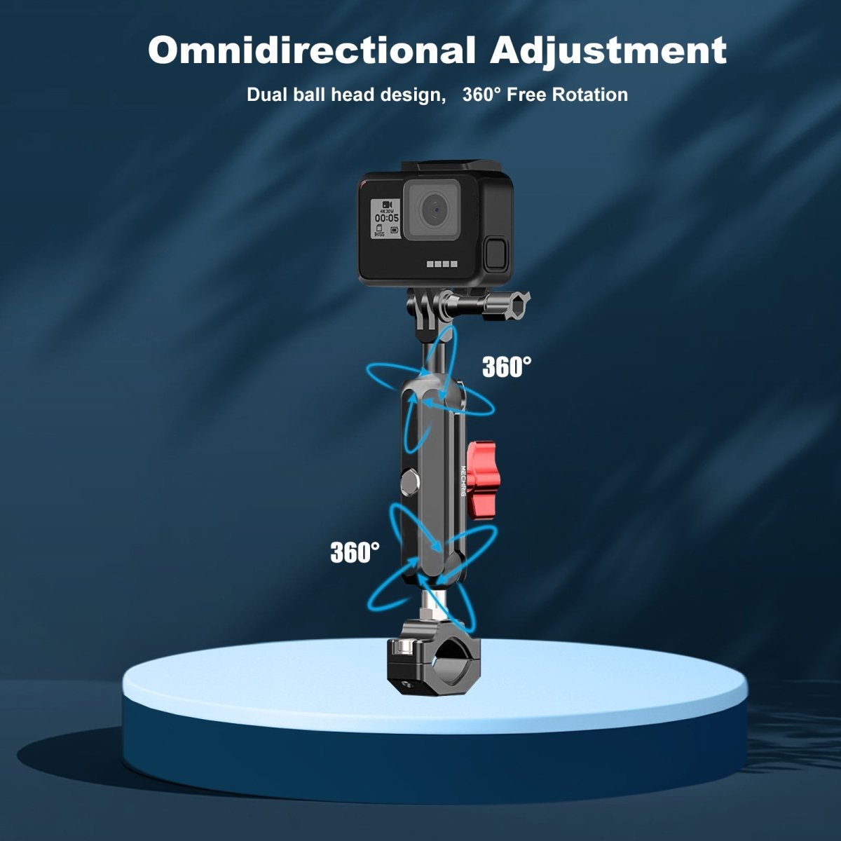 Mechrig Aluminum Ball Head Tube Clamp Bracket for Action Camera - Grip Support Store