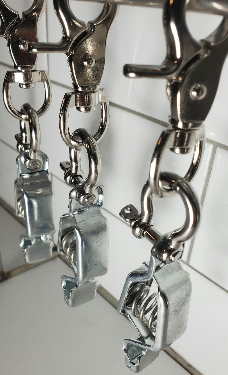 Heavy Duty Steel Silver Glove Clip