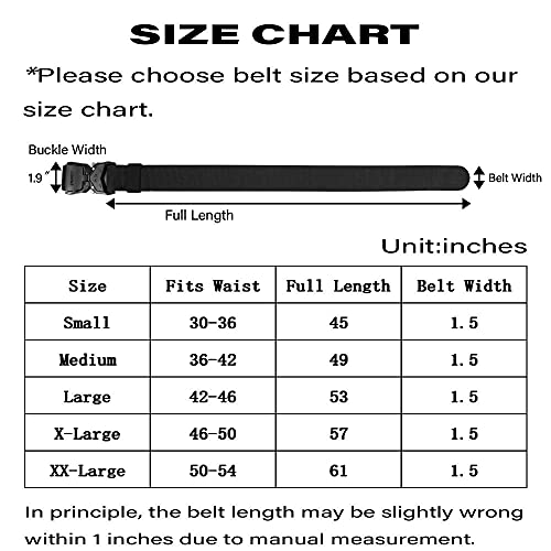 Tactical Rigger Belt, 1.5" Nylon Web Work Belt with Heavy Duty Quick Release Buckle - Grip Support Store