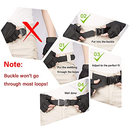 Tactical Rigger Belt, 1.5" Nylon Web Work Belt with Heavy Duty Quick Release Buckle - Grip Support Store