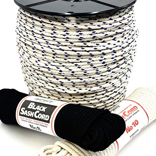 #8 Black Sash Cord, 1/4" x 100' - Grip Support Store