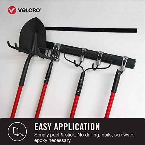 VELCRO 2" x 15' Heavy Duty Tape with Adhesive | Holds 10 lbs, Black - Grip Support Store