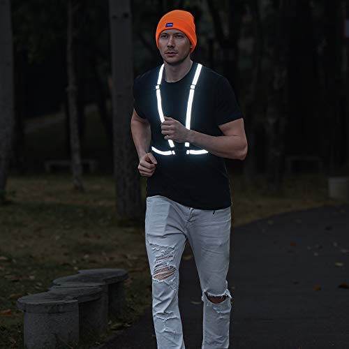 Reflective Safety Vest with Hi Vis Bands (Orange, S-XL) - Grip Support Store