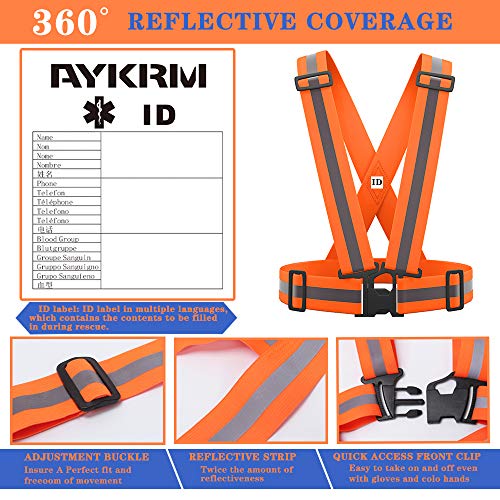 Reflective Safety Vest with Hi Vis Bands (Orange, S-XL) - Grip Support Store