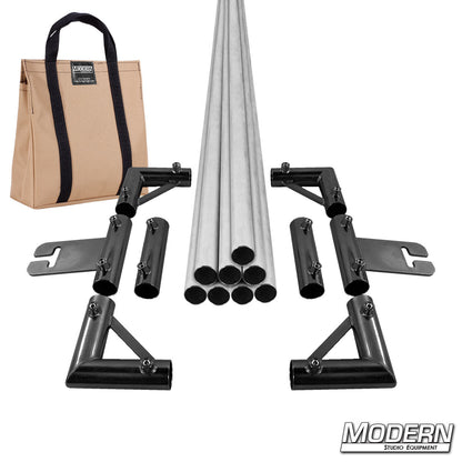 8' x 8' Breakdown Frame for Speed-Rail® with beige bag— heavy-duty aluminum grip frame for film & TV production, lighting, and rigging equipment | Modern Studio Equipment
