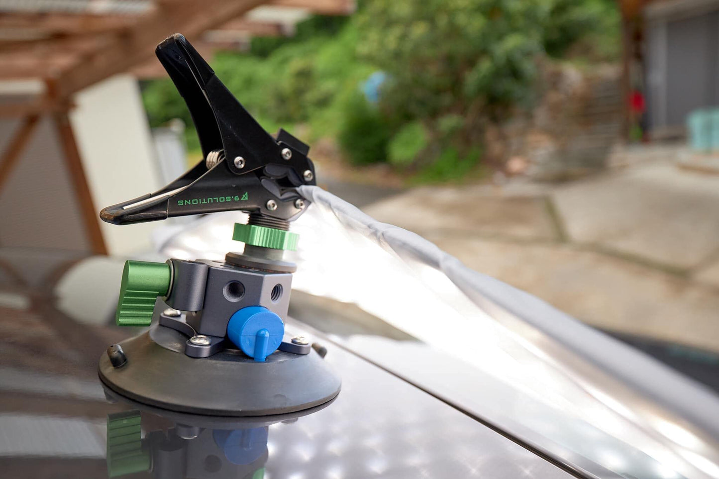 Suction Cup, Unique Cheese Block, 3/8" Rod Clamps on Any Side, 9.VB5105, Duty Power-Grip Industrial Suction Plate for car Mount