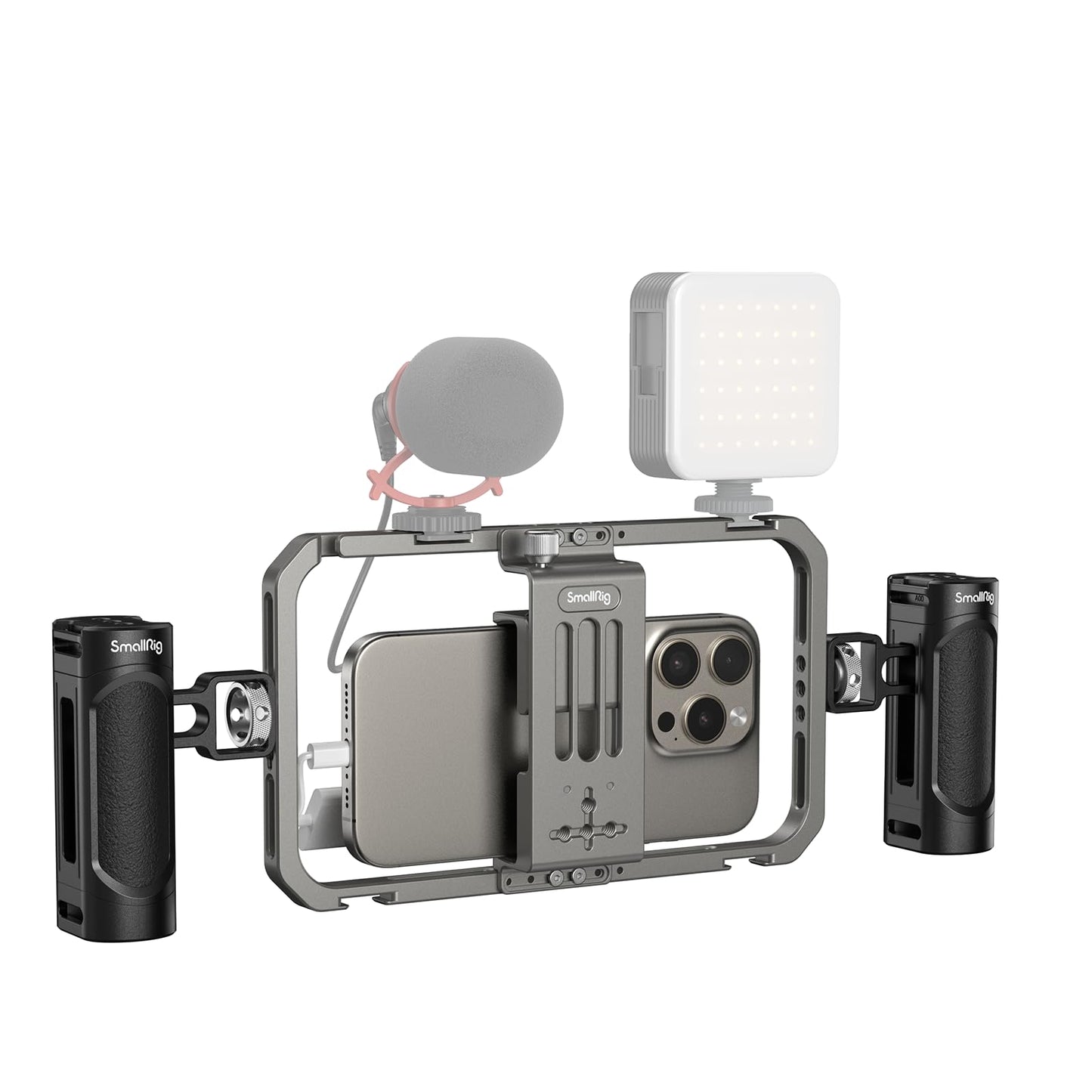 SmallRig Universal Phone Cage, Smartphone Video Rig Kit with Handles, Handheld Filmmaking Vlogging Case Stabilizer for Videomaker, for iPhone 17/16/15 for Samsung for Pixel and Other Android Phones