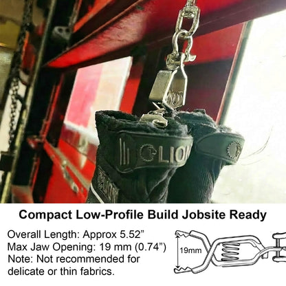 2 - Heavy Duty Metal Work Glove Holder with Swivel Snap Hook