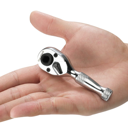 1/4-Inch Stubby Ratchet Wrench, Socket & Bit Driver, 72-Tooth, Chrome Alloy Made