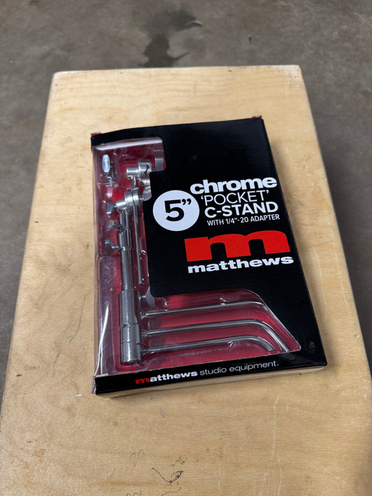 5" Pocket C-Stand - Chrome - On Clearance - Grip Support Store