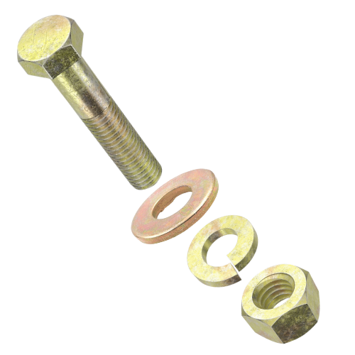 3/8"-16 Hex Bolts, Nuts and Washers - Grade 8 Steel with 9/16 in Head - Grip Support Store