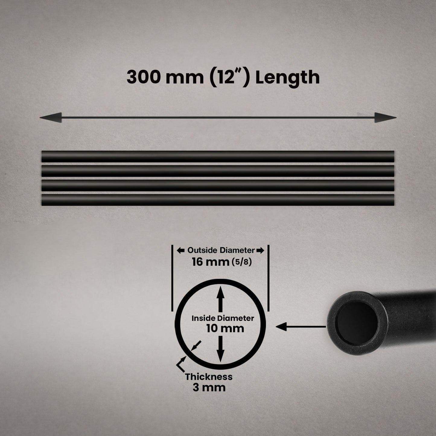 300mm PRECISION RODS 16mm SET - Grip Support Store