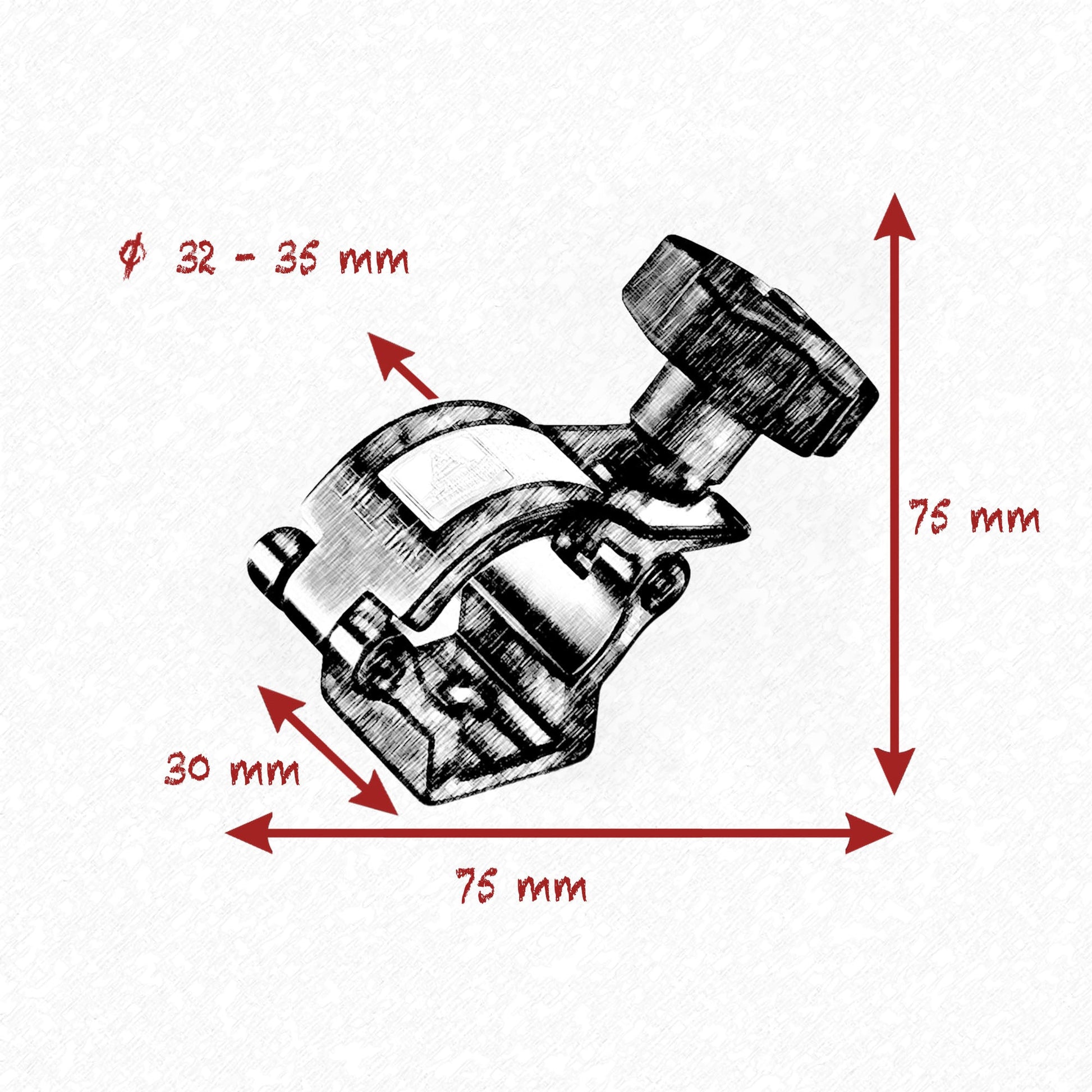 32 - 35mm HALF COUPLER CLAMP SET - Grip Support Store