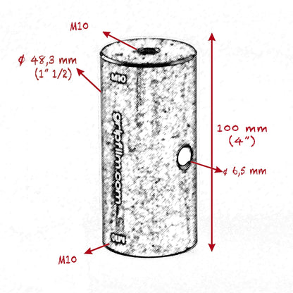 M10 - M10 STARTER PIN 48.3mm (1" 1/2 ) SET - Grip Support Store