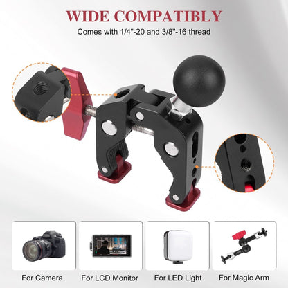 Mechrig 360° Adjustable Dual Super Clamp Mount with Ball Head Arm - Grip Support Store