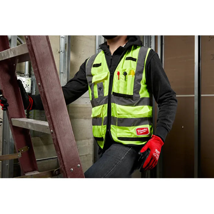 Milwaukee Class 2 High Visibility Yellow Performance Safety Vest - Grip Support Store