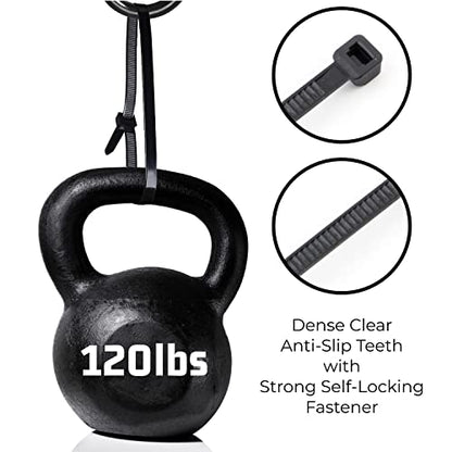 15" Black Zip Cable Ties (100 Pack), 120lbs Tensile Strength - Heavy Duty
