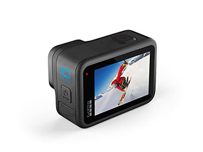 GoPro HERO10 Black - Waterproof Action Camera with Front LCD and Touch Rear Screens, 5.3K60 Ultra HD Video, 23MP Photos, 1080p Live Streaming, Webcam, Stabilization - Grip Support Store