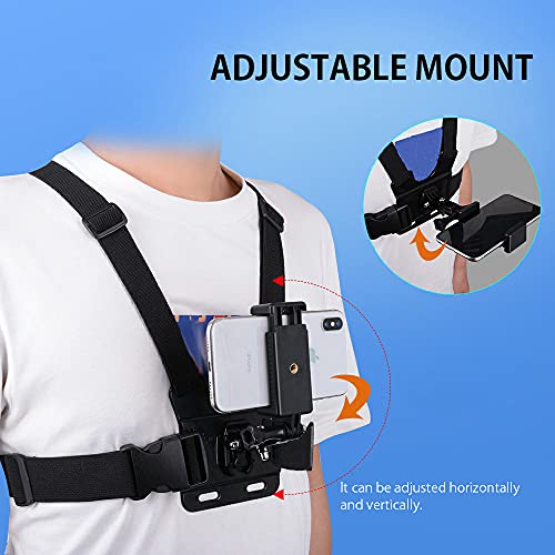 Mobile Phone Chest Mount Strap Holder ，Anti-Slide Strap Mount for Phone 360 Degree Rotary for Video Recording Camera Harness - Grip Support Store