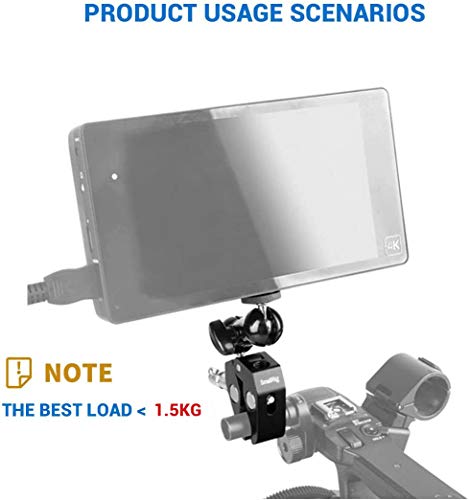 SMALLRIG Cool Ballhead Arm Super Clamp Mount Multi-Function Double Ball Adapter with Bottom Clamp - Grip Support Store