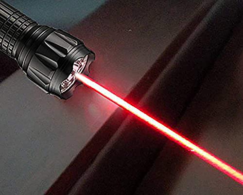 Tactical Flashlight with Red Laser and Magnetic Bottom - Water Resistant - (3 AAA Batteries Included) - Grip Support Store