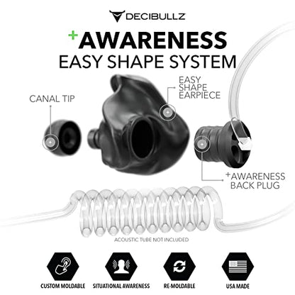 Custom Molded Thermo-Fit Earpieces Designed for Clear Acoustic Tube Radios (Awareness) - Grip Support Store