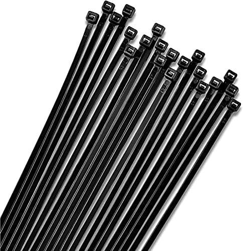 15" Black Zip Cable Ties (100 Pack), 120lbs Tensile Strength - Heavy Duty - Grip Support Store