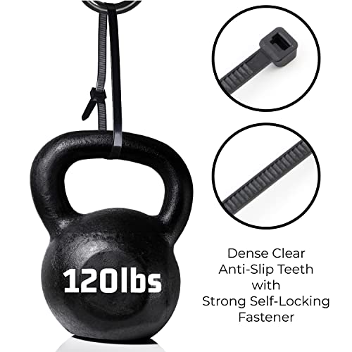 15" Black Zip Cable Ties (100 Pack), 120lbs Tensile Strength - Heavy Duty - Grip Support Store