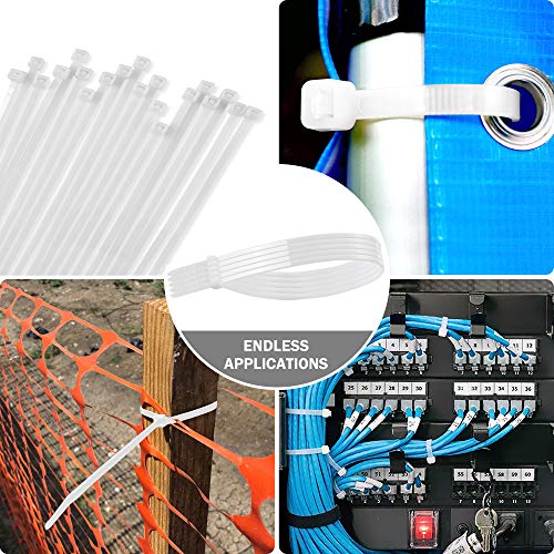 15" White Zip Ties (100 Pack)- Heavy Duty - Grip Support Store