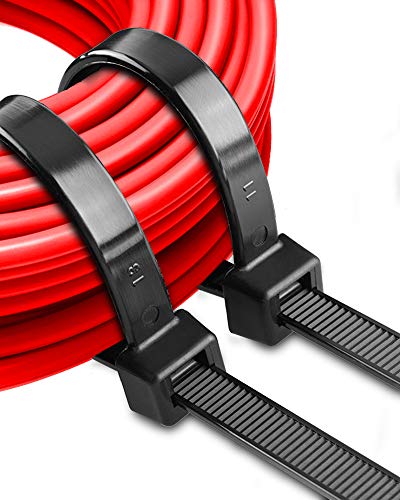 Heavy Duty 18 Inch / Black Zip Ties - 50 Pack - Grip Support Store