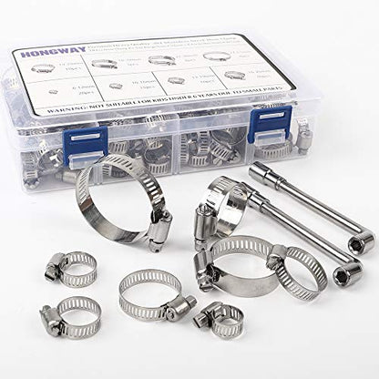 Hose Clamp, 78 Pack Stainless Steel Assortment - Grip Support Store