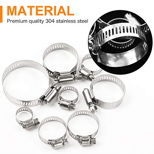Hose Clamp, 78 Pack Stainless Steel Assortment - Grip Support Store