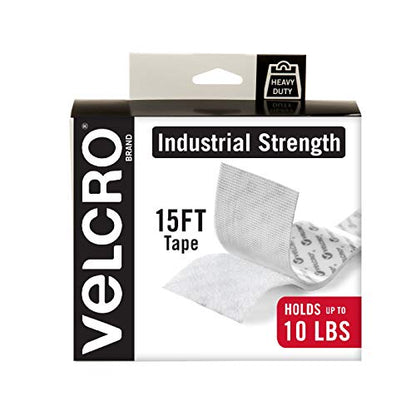 White VELCRO 2" x 15' | Professional Grade Heavy Duty Strength Holds up to 10 lbs on Smooth Surfaces | Indoor Outdoor Use - Grip Support Store