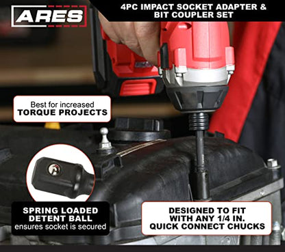 Impact Socket Adapter and Bit Coupler Set (4-Piece) - Grip Support Store