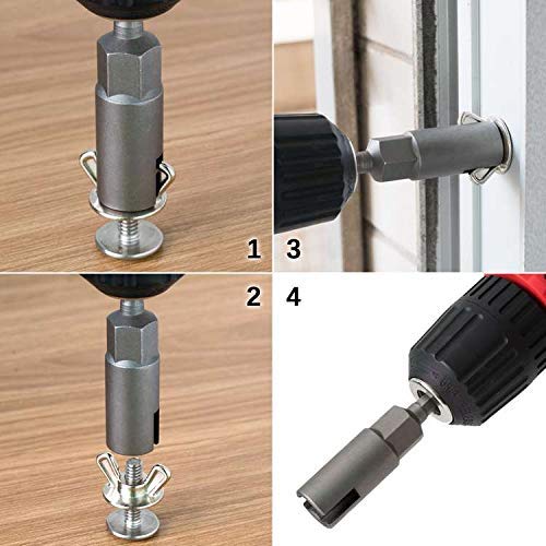 Wing Nut Drill Bit Socket Wrench - 1/4" Hex Shank - Grip Support Store