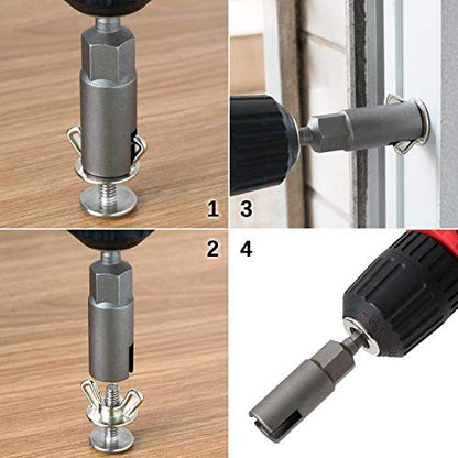 Wing Nut Drill Bit Socket Wrench - 1/4" Hex Shank - Grip Support Store