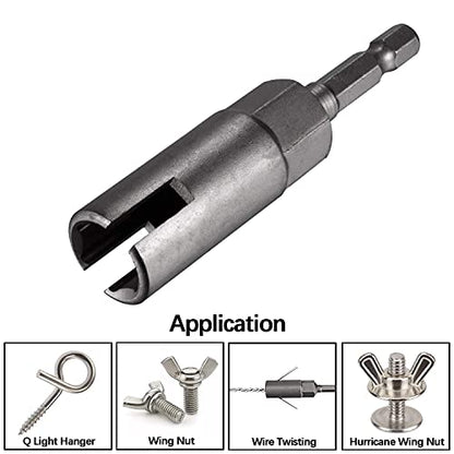 Wing Nut Drill Bit Socket Wrench - 1/4" Hex Shank - Grip Support Store