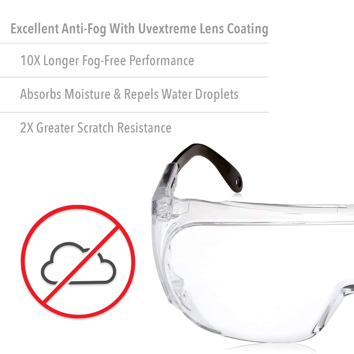 Ultra-Spec Safety Glasses with Clear extreme Anti-Fog Lens - Grip Support Store