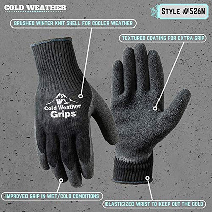 Cold Weather Work Gloves with Cut & Tear Resistant | 2-Pairs, Medium - Grip Support Store