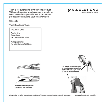 Action Camera Flat Clamp - Grip Support Store
