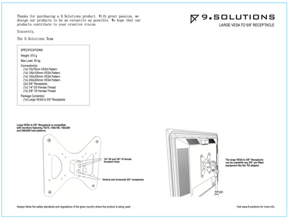 Large VESA Mount (200mm) - Grip Support Store