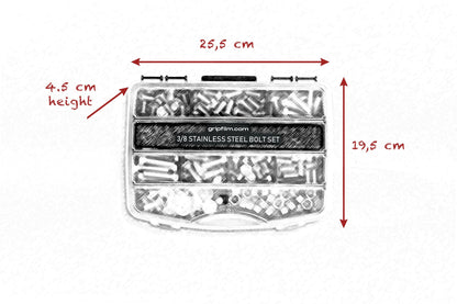 3/8 STAINLESS STEEL BOLT SET - Grip Support Store